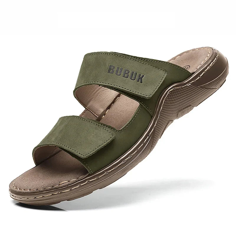 Real Leather Mens Water Shoes Slippers - BritishElegance