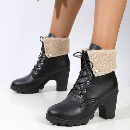 Classic Ladies Snow Boots with Laces