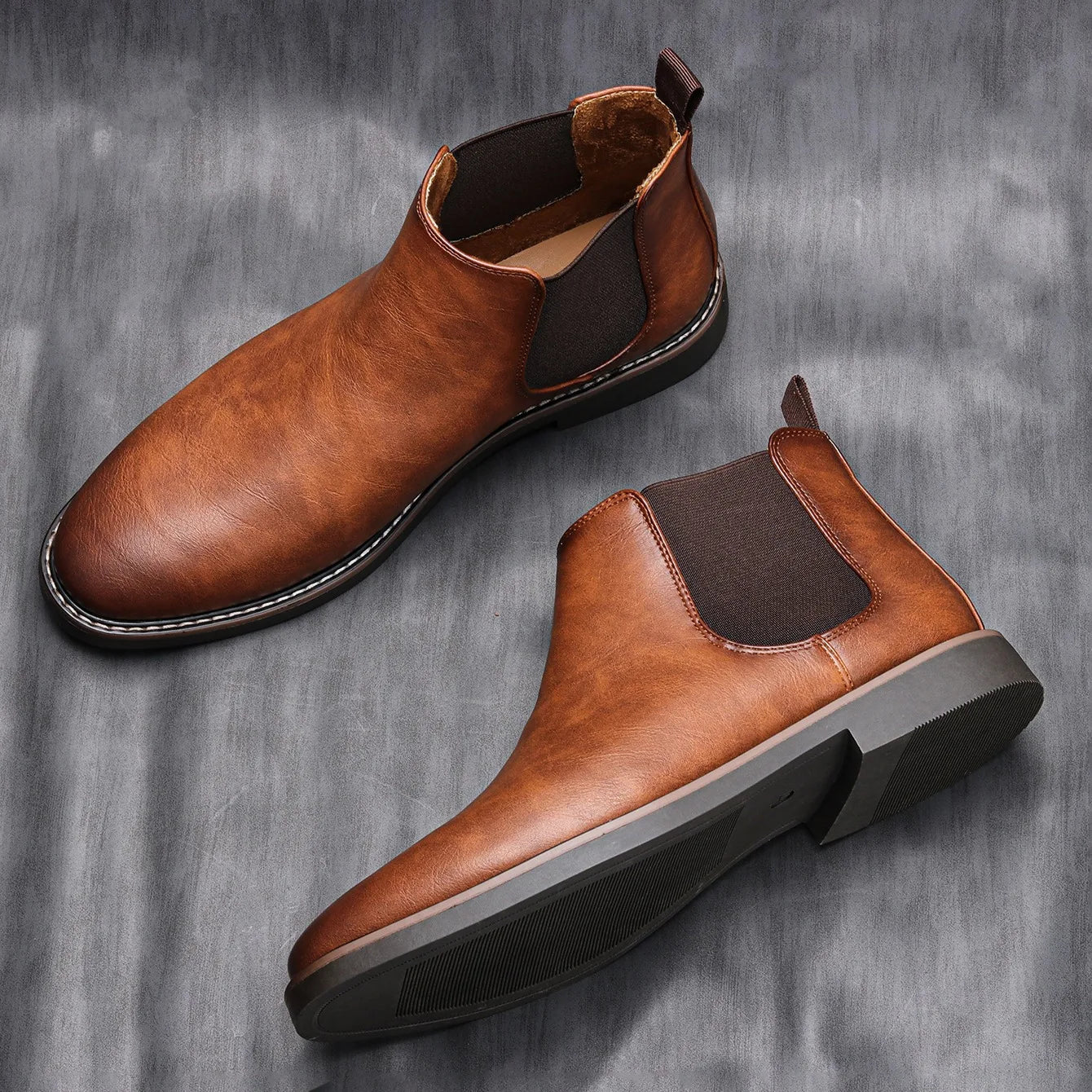 Retro Chelsea Boots Black Leather