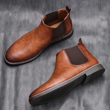 Retro Chelsea Boots Black Leather