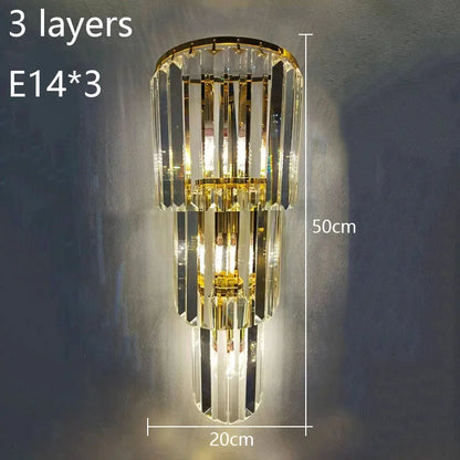 Sparkling Crystal Column Wall Light With Soft Glow