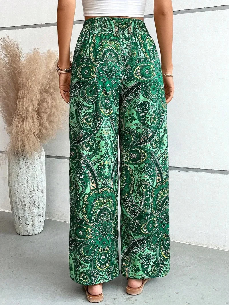 Comfortable Loose Fit Stretchy Printed Women's Pants