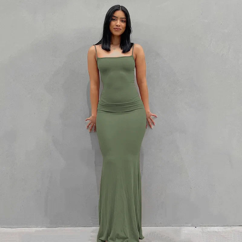 Elegant Halter Neck Evening Maxi Dress