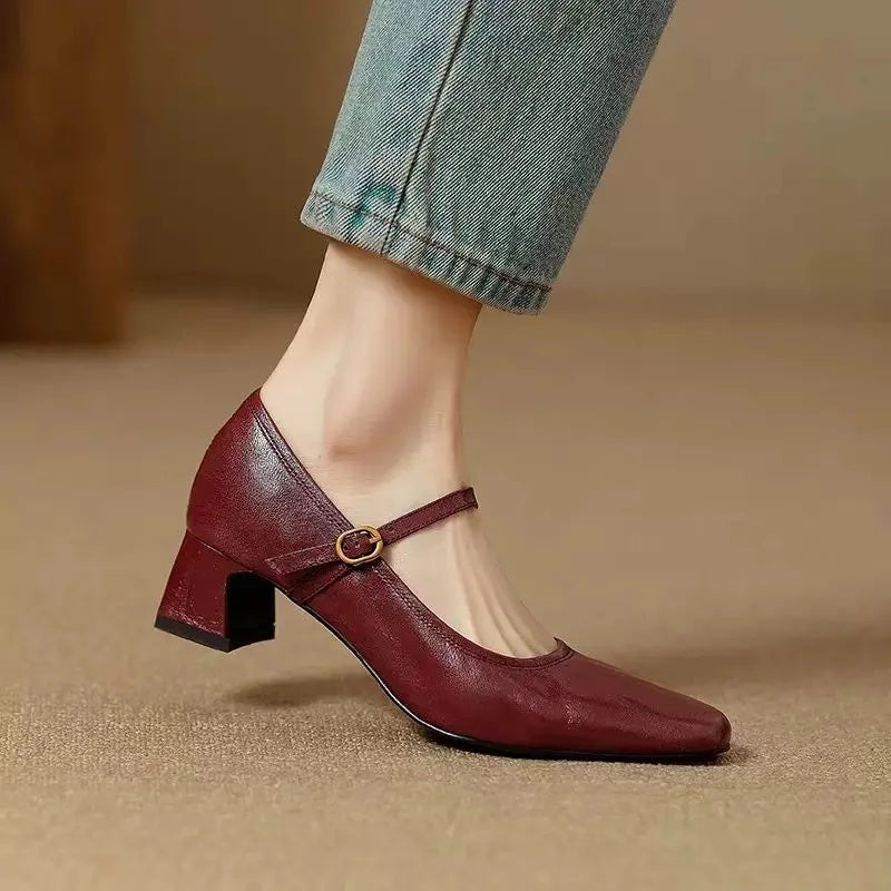 Remina Genuine Leather Heels