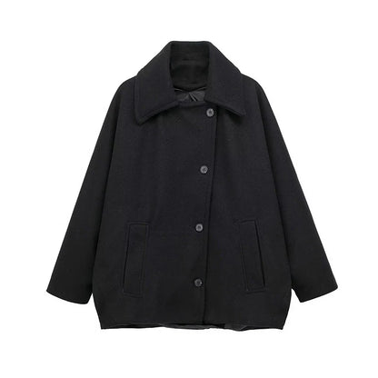 Large Synthetic Wool Parka Coat