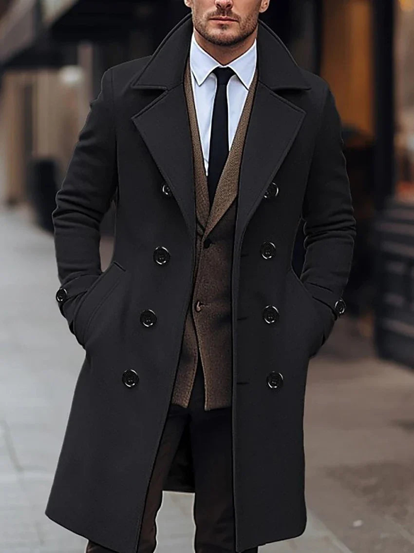 Mason – Men’s Double Breasted Mid-Length Coat | Casual Elegance