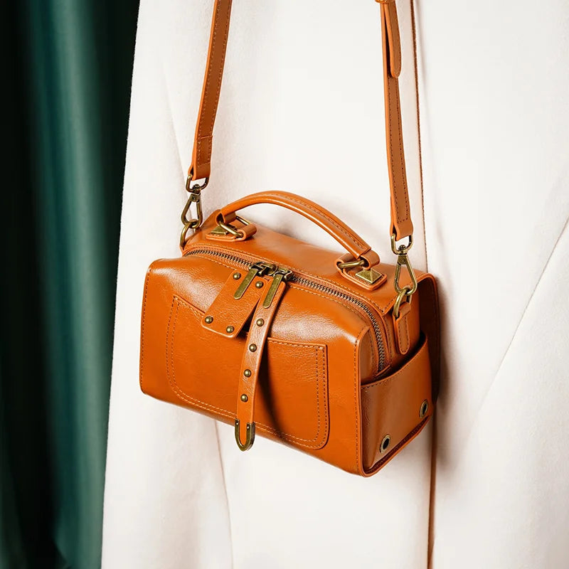 Authentic Leather Crossbody Handbag