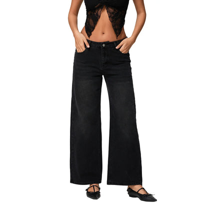 Relaxed Fit Wide Leg Women's Casual Jeans