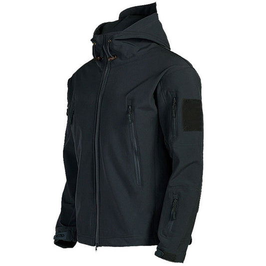 Warm Waterproof Mens Coat With Button Neck - BritishElegance