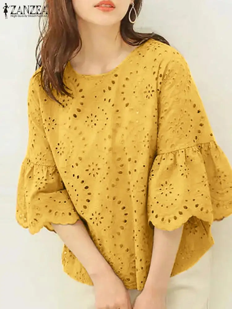 Chic Crochet Lace Women's Top - BritishElegance