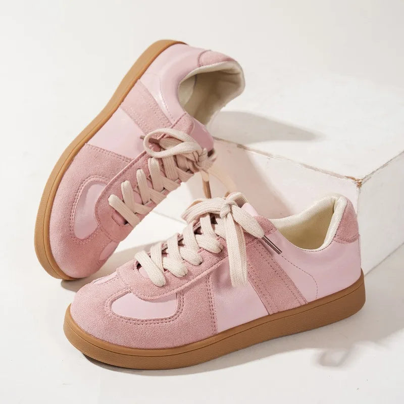 Vintage Distressed Lace Up Women's Flats Shoes