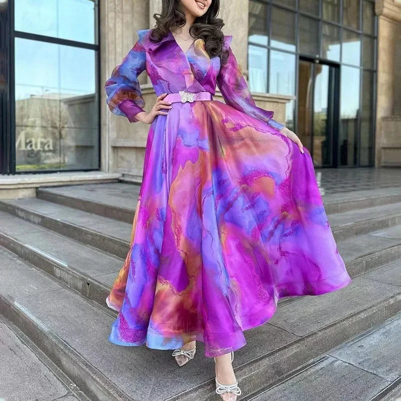 Stylish Floral Floor Length Maxi Dress for Women - BritishElegance