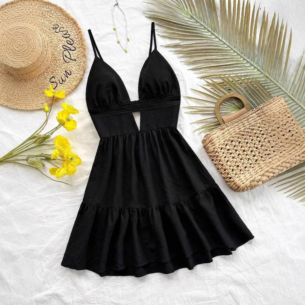 Sleeveless Leopard Print Sundress for Women Summer Wear
