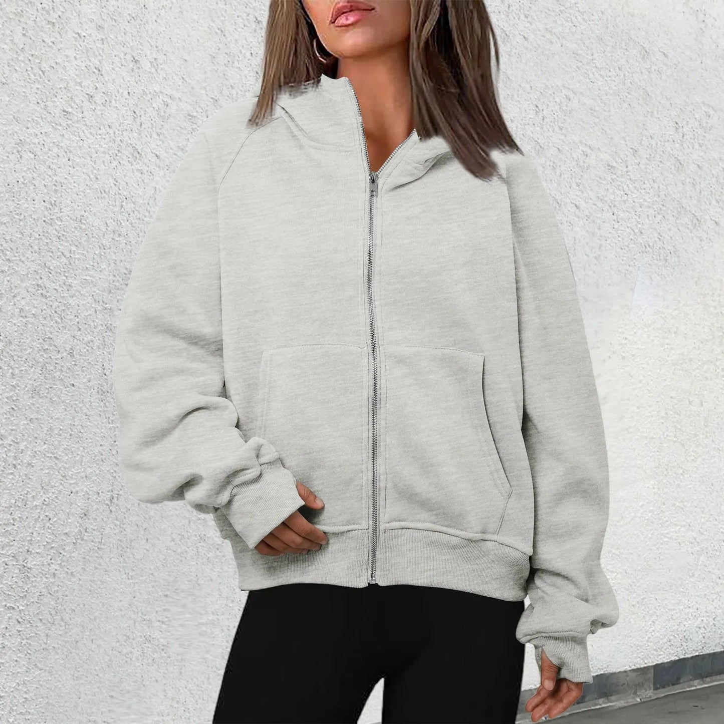 Cozy Women's Zip Up Hooded Sweatshirt