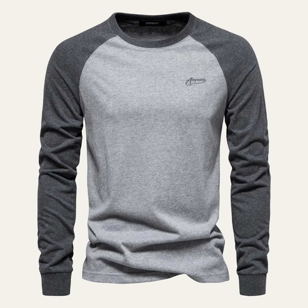 Men’s Raglan Long Sleeve Tee with Contrasting Sleeves