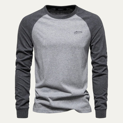 Men’s Raglan Long Sleeve Tee with Contrasting Sleeves