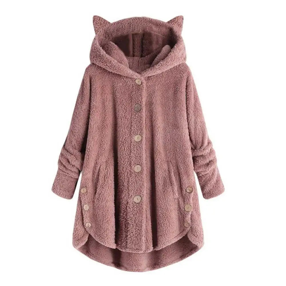 Warm Fuzzy Hooded Sweatshirt for Women
