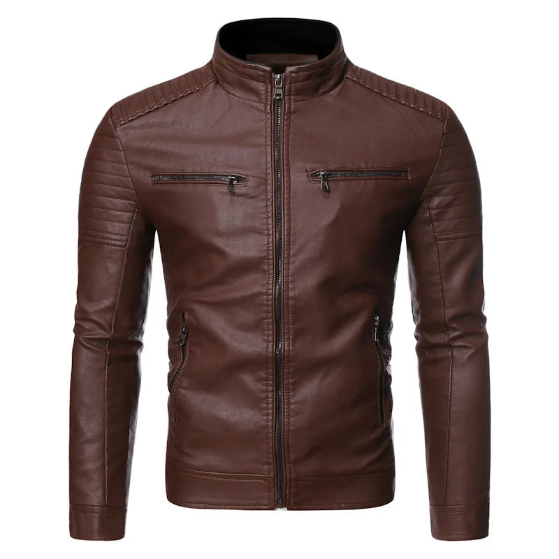 Men's Synthetic Leather Biker Jacket