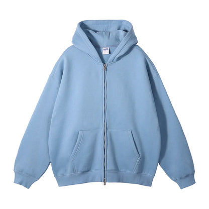 Warm Thick Fleece Zip Up Hooded Cardigan
