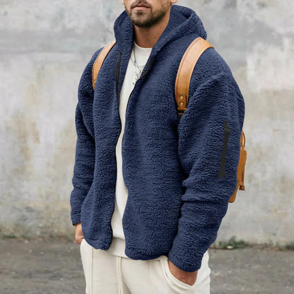 Winter jacket in fleece and cashmere for men