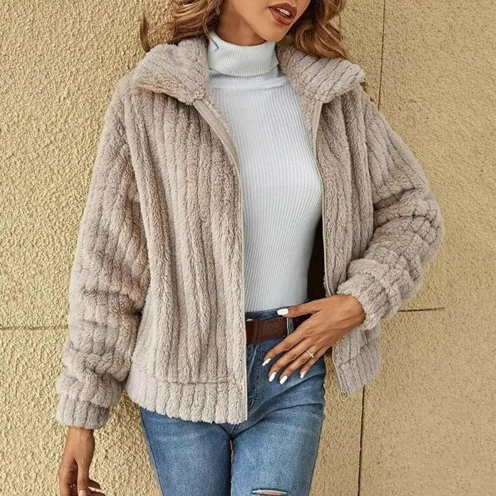 Warm Ribbed Winter Jacket - BritishElegance