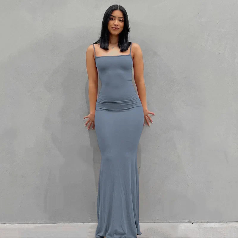 Elegant Halter Neck Evening Maxi Dress