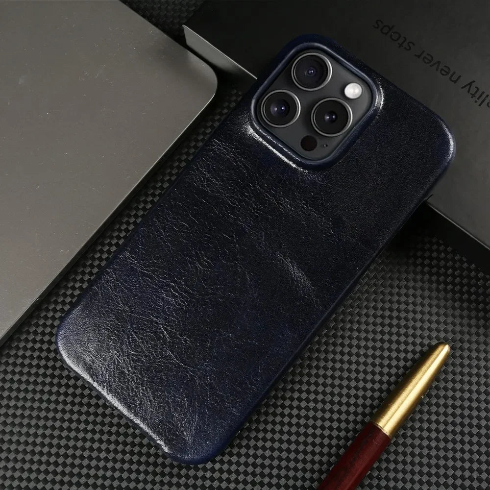 Premium Leather iPhone Cover Genuine Handmade