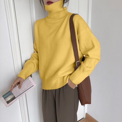 Cozy Oversized Winter Knit Turtleneck Sweater