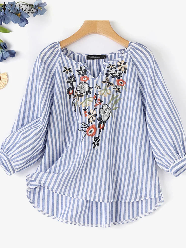 Beautiful Floral Print Summer Blouse for Women