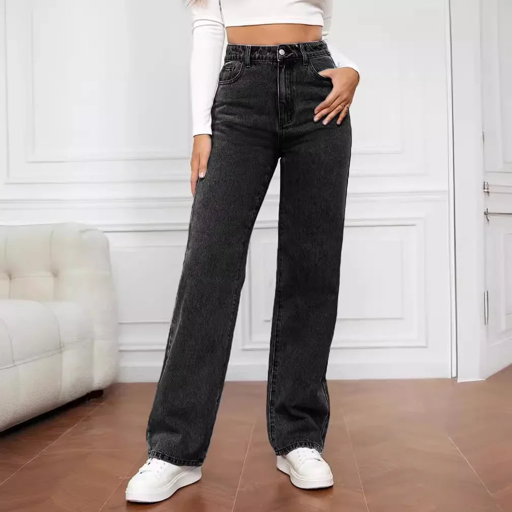 Classic Fit Women's Straight Leg High Waist Jeans