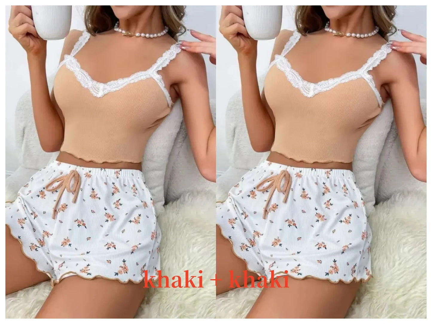 Ladies Soft Floral Sleep Pajama Set