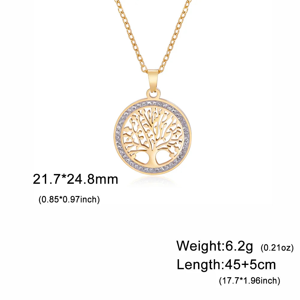 Elegant Nature Tree Zircon Necklace