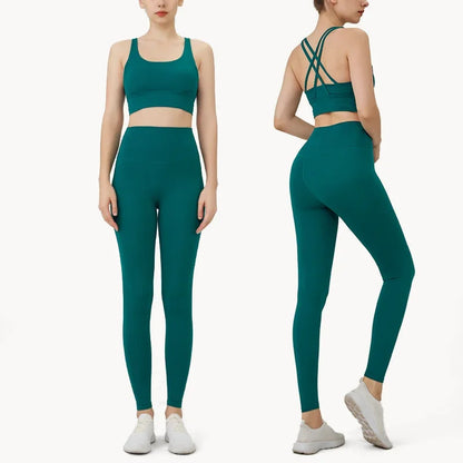 Women's Breathable 2 Piece Sports Outfit Yoga Set
