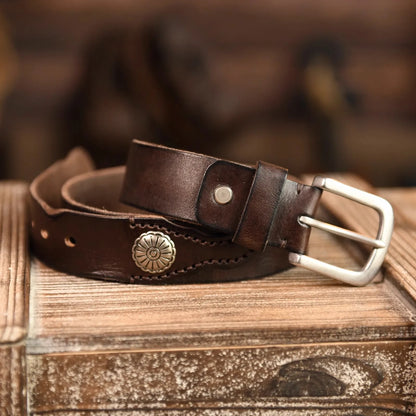 Classic Leather Western Style Belt