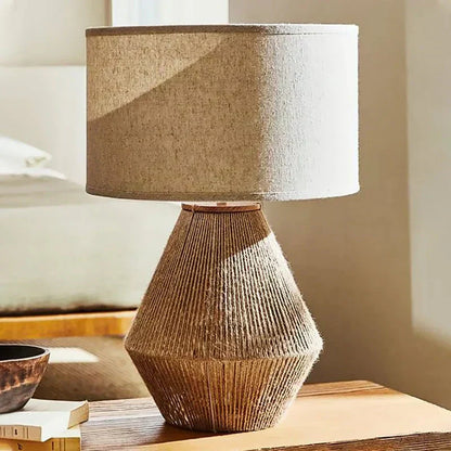 Warm Amber Glass Table Lamp - BritishElegance