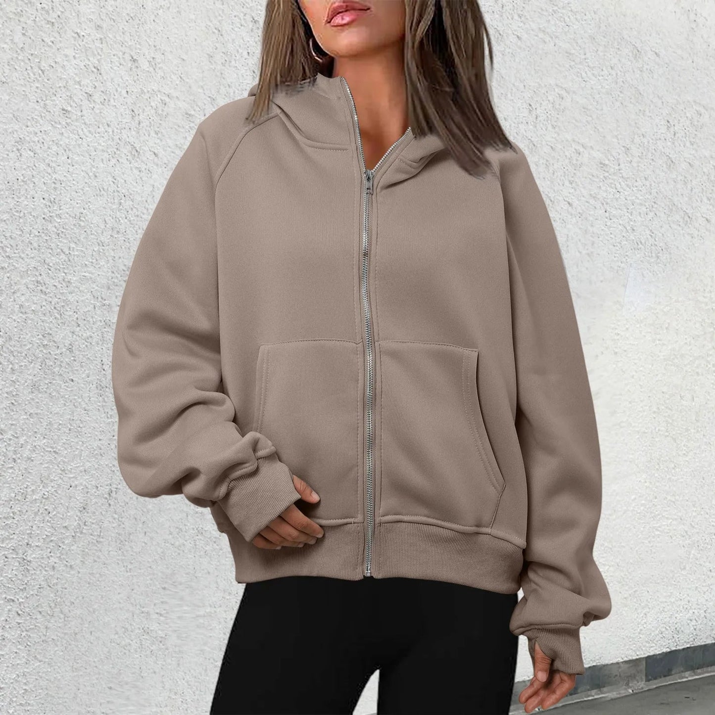 Cozy Women's Zip Up Hooded Sweatshirt