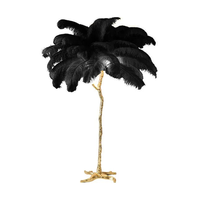 Luxury Copper Feather Floor Lamp
