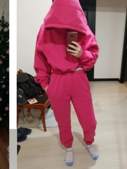 Warm Fleece Hoodie and Pant Set for Women