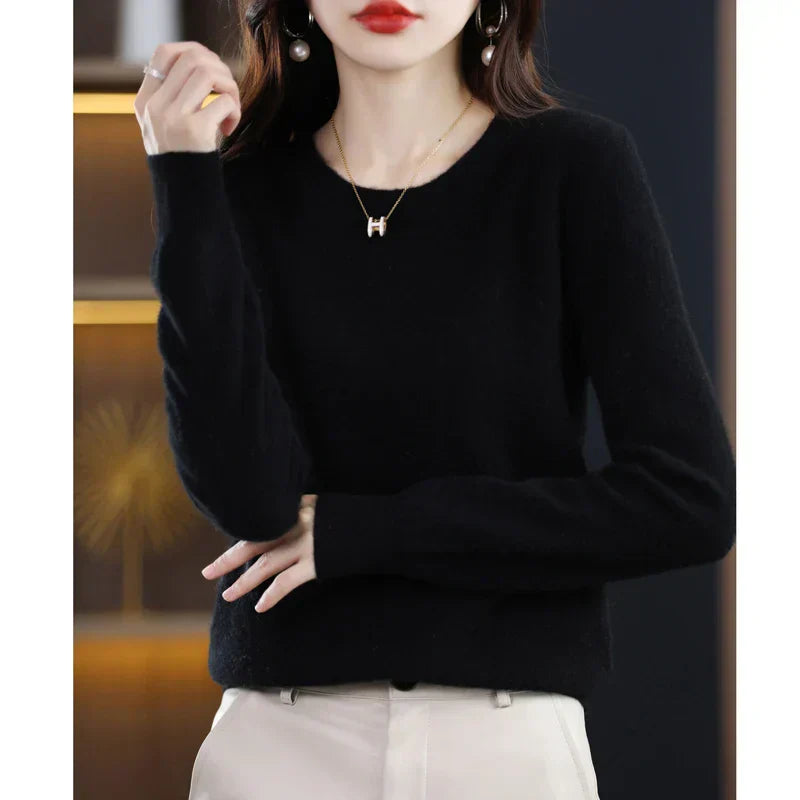 Soft Women's Merino Wool Crew Neck Sweater