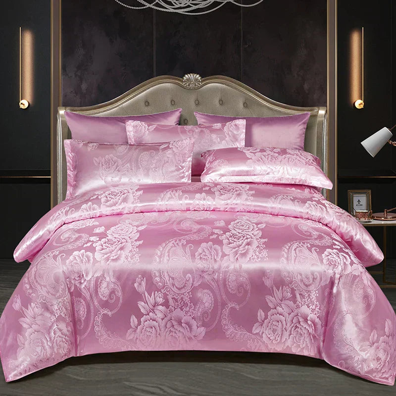 Luxury Soft Gold Blue Bedding Duvet Cover Set