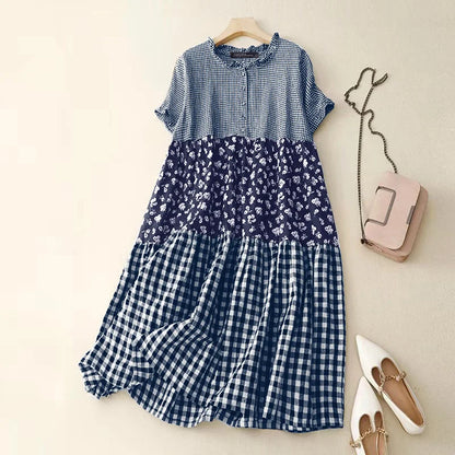 Classic Red Checked Long Dress