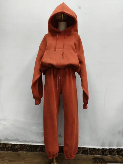 Warm Fleece Hoodie and Pant Set for Women