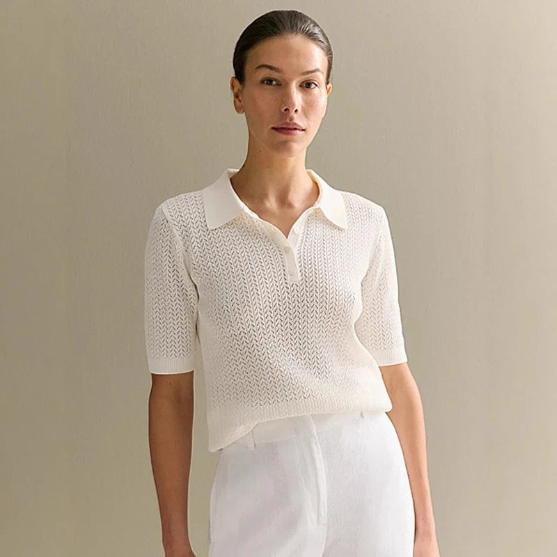 Relaxed Fit Knit Polo Shirt – Casual Summer Tee - BritishElegance