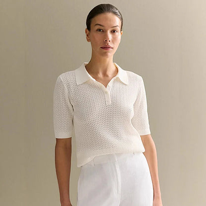 Relaxed Fit Knit Polo Shirt – Casual Summer Tee - BritishElegance