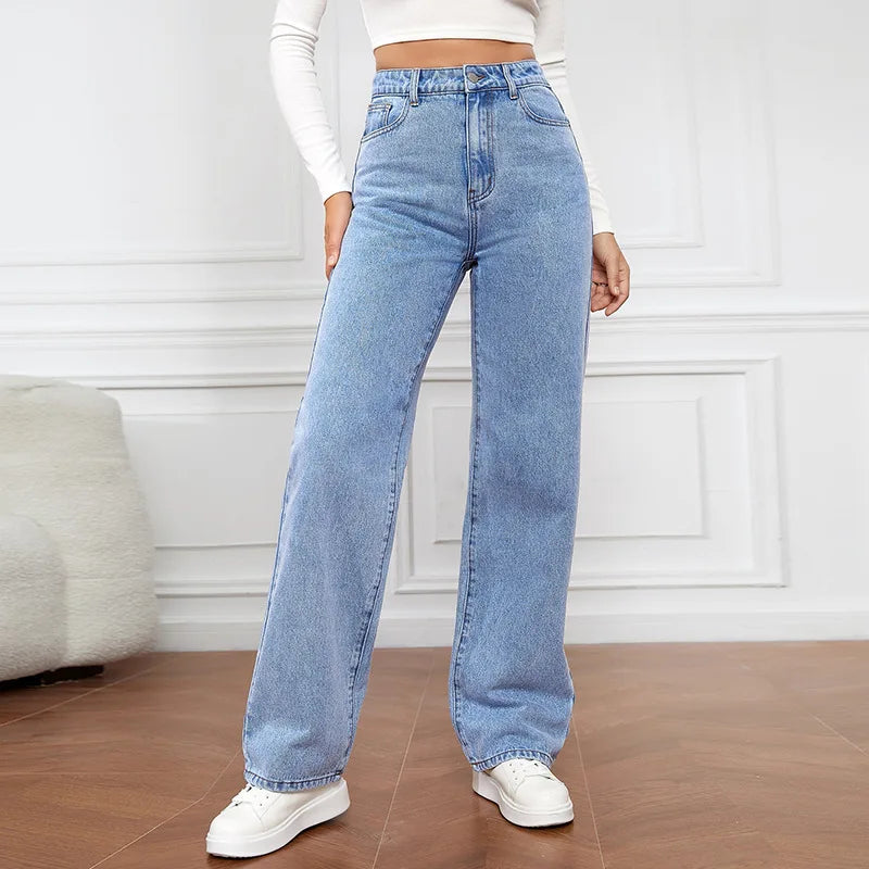 Classic Fit Women's Straight Leg High Waist Jeans