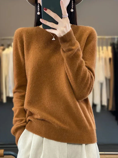 Cozy Women's Crew Neck Merino Wool Sweater