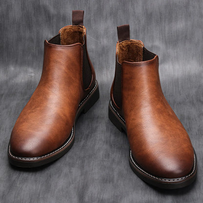 Retro Chelsea Boots Black Leather