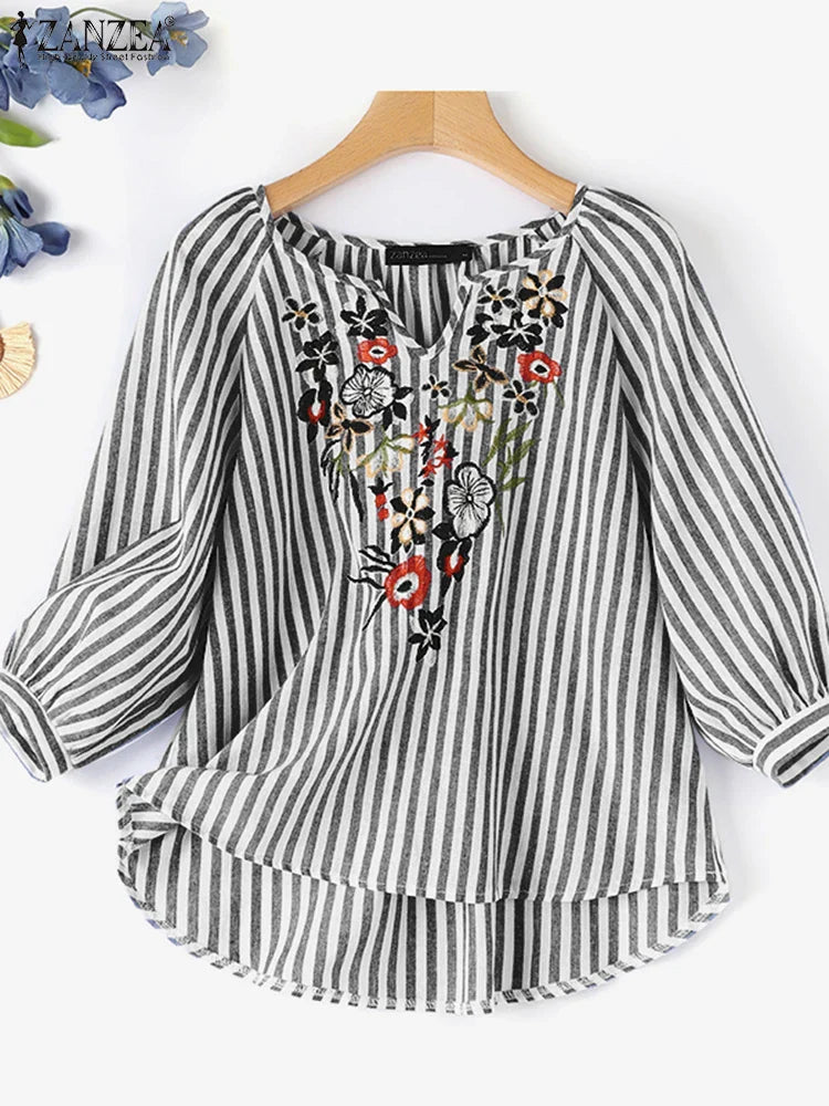 Beautiful Floral Print Summer Blouse for Women