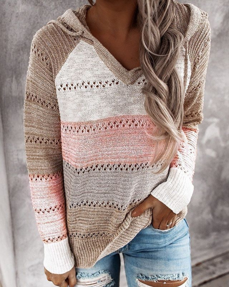 Cozy Women's Winter Knit Hooded Sweater