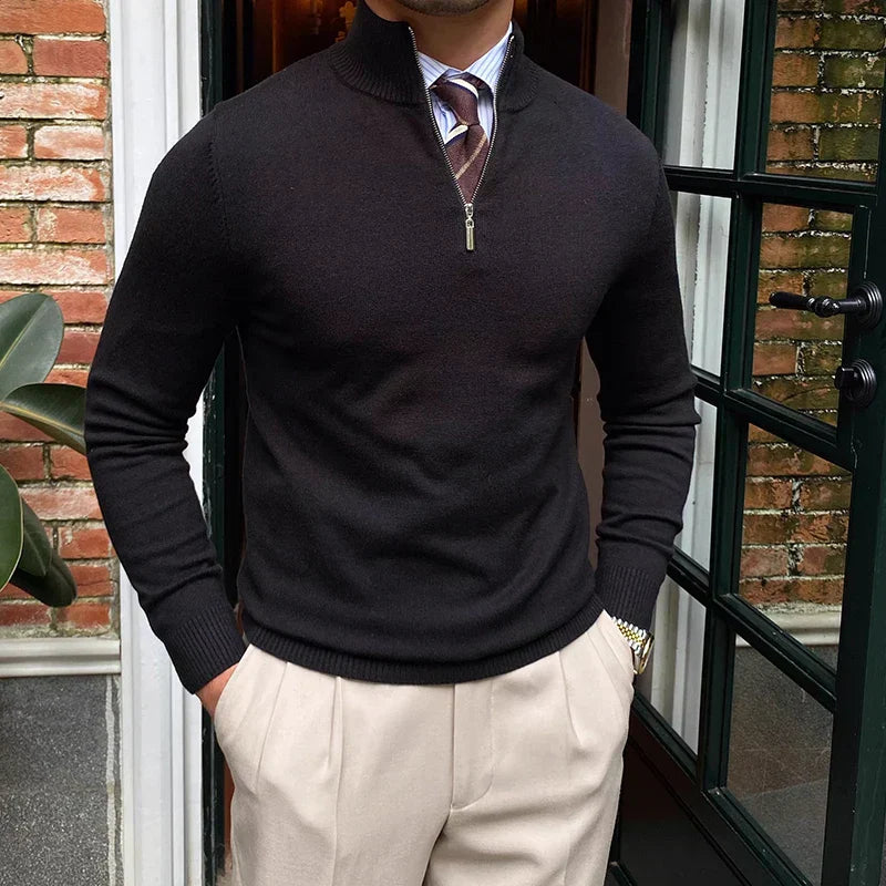 Men’s Refined Quarter Zip Knit Sweater
